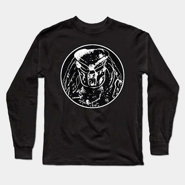 PREDATOR (Circle Black and White) Long Sleeve T-Shirt by Famous Weirdos